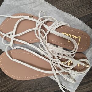 Lulu's Cream Strappy Sandals